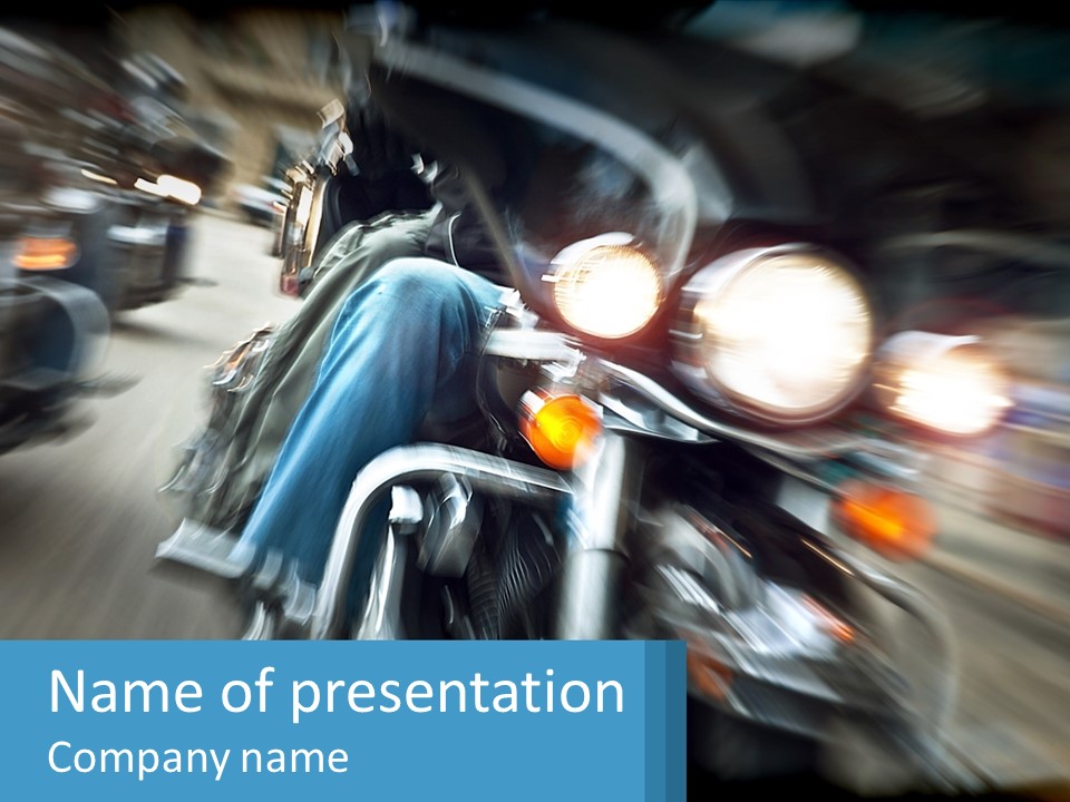 Motorcycle At Speeds PowerPoint Template