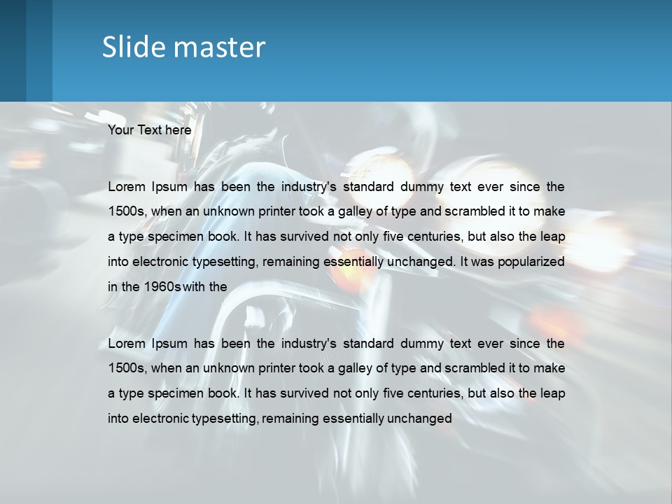 Motorcycle At Speeds PowerPoint Template