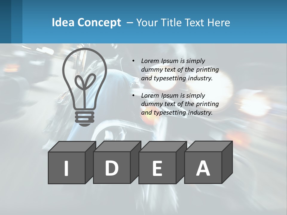 Motorcycle At Speeds PowerPoint Template