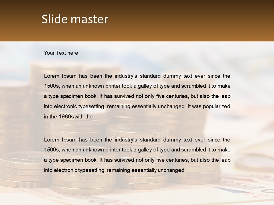 Money. Euro Coins PowerPoint Template