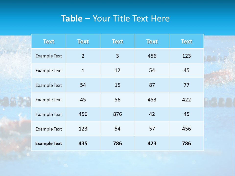 Swimming In The Pool PowerPoint Template