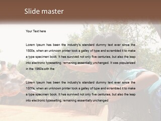 Girl Feeding A Giraffe PowerPoint Template