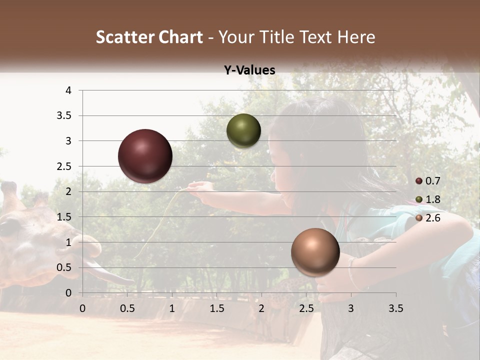 Girl Feeding A Giraffe PowerPoint Template