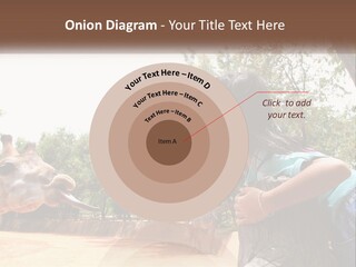 Girl Feeding A Giraffe PowerPoint Template