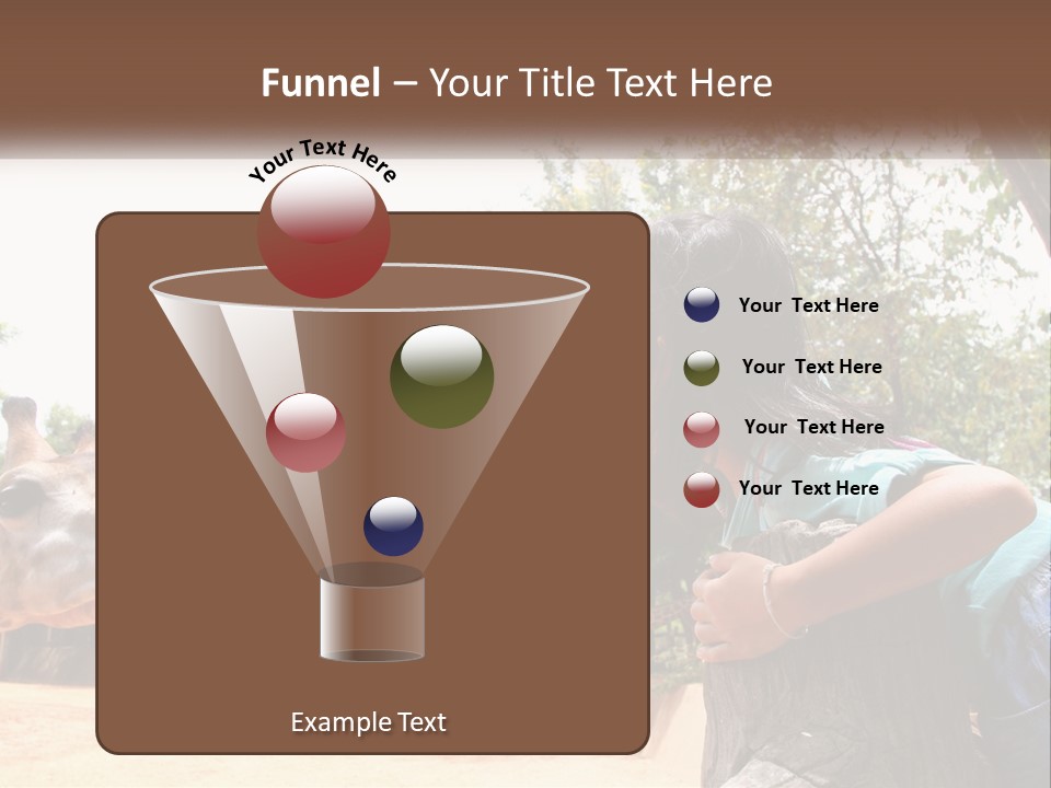 Girl Feeding A Giraffe PowerPoint Template