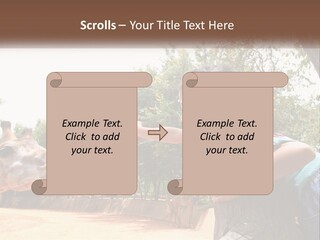 Girl Feeding A Giraffe PowerPoint Template