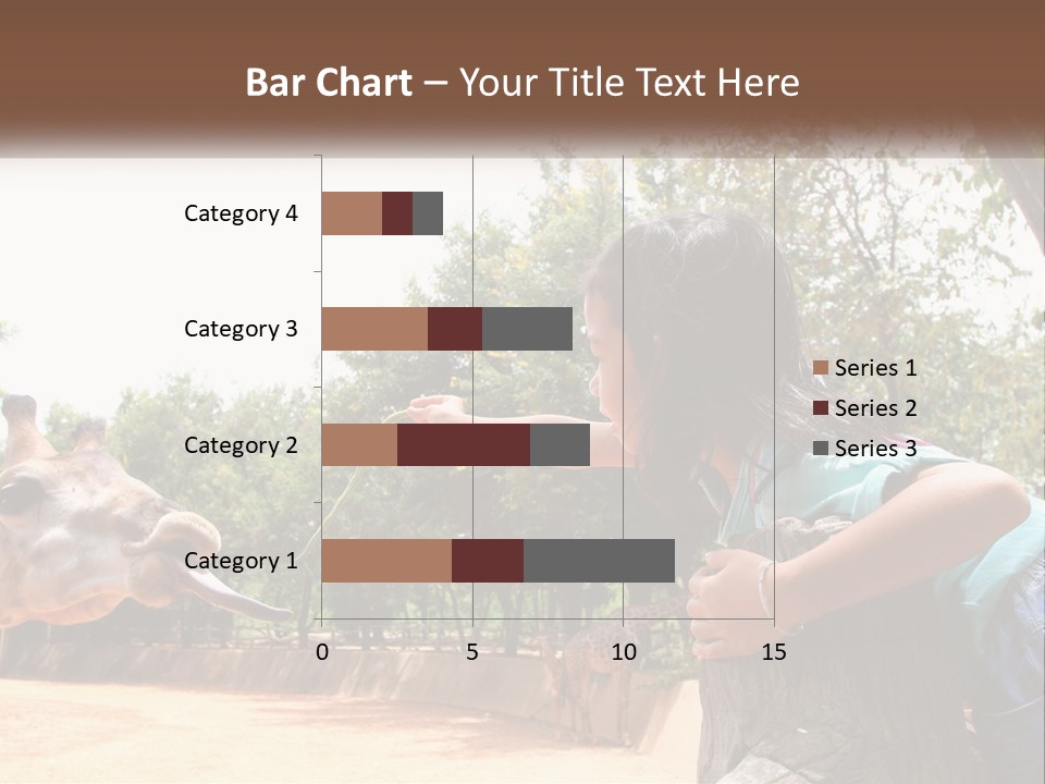 Girl Feeding A Giraffe PowerPoint Template