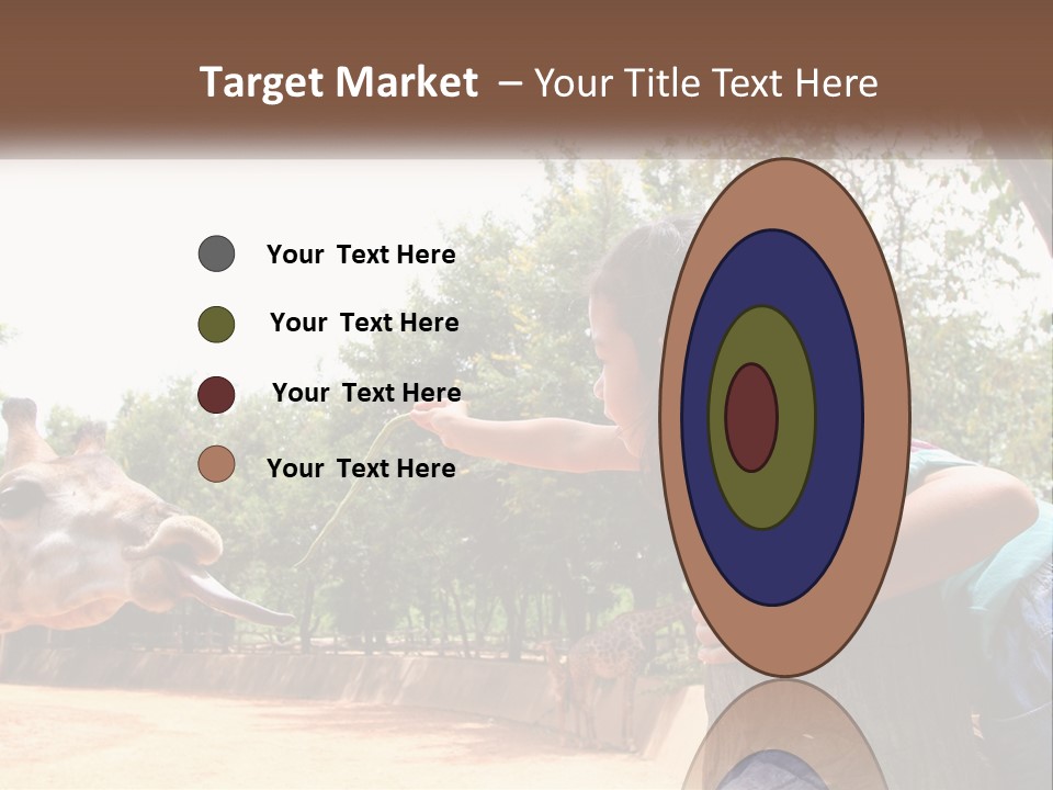 Girl Feeding A Giraffe PowerPoint Template