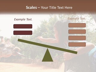 Girl Feeding A Giraffe PowerPoint Template