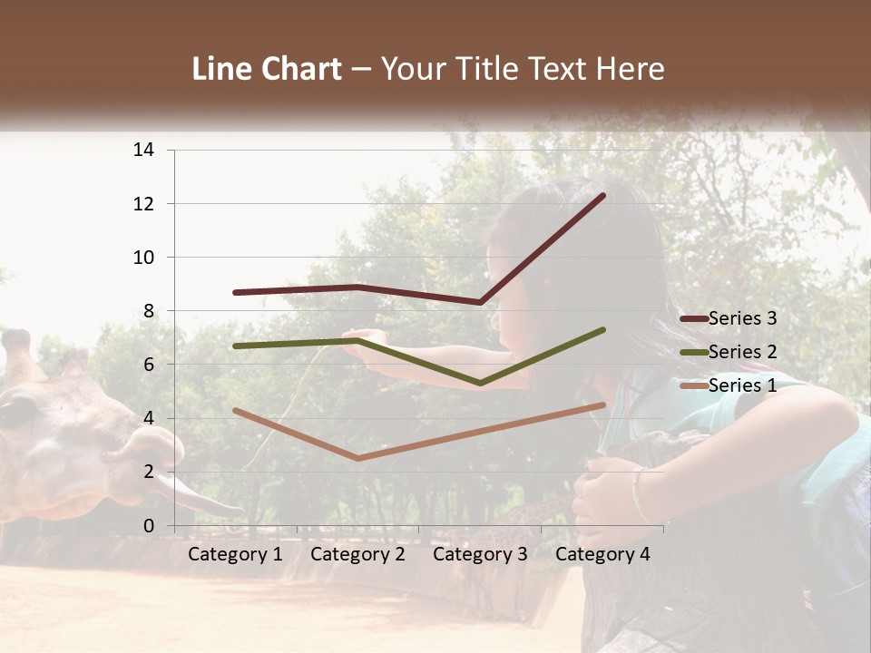 Girl Feeding A Giraffe PowerPoint Template