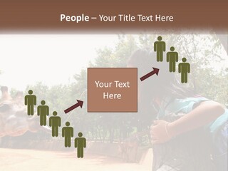 Girl Feeding A Giraffe PowerPoint Template