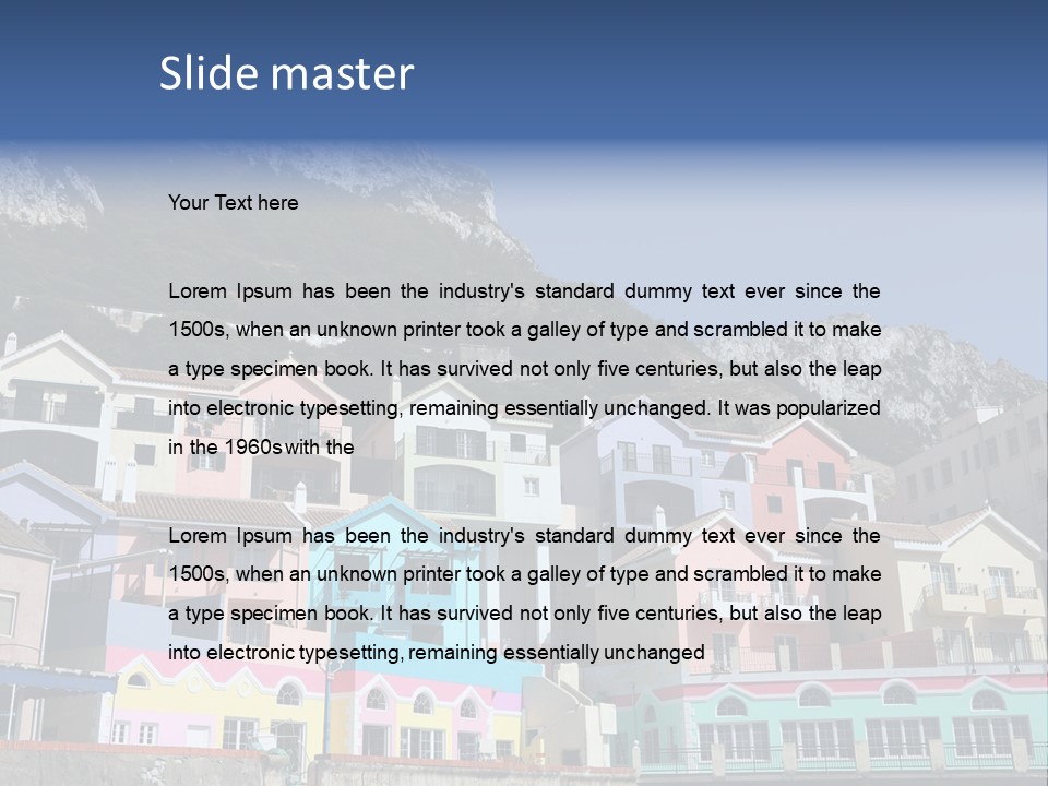 Houses By The Cliff PowerPoint Template