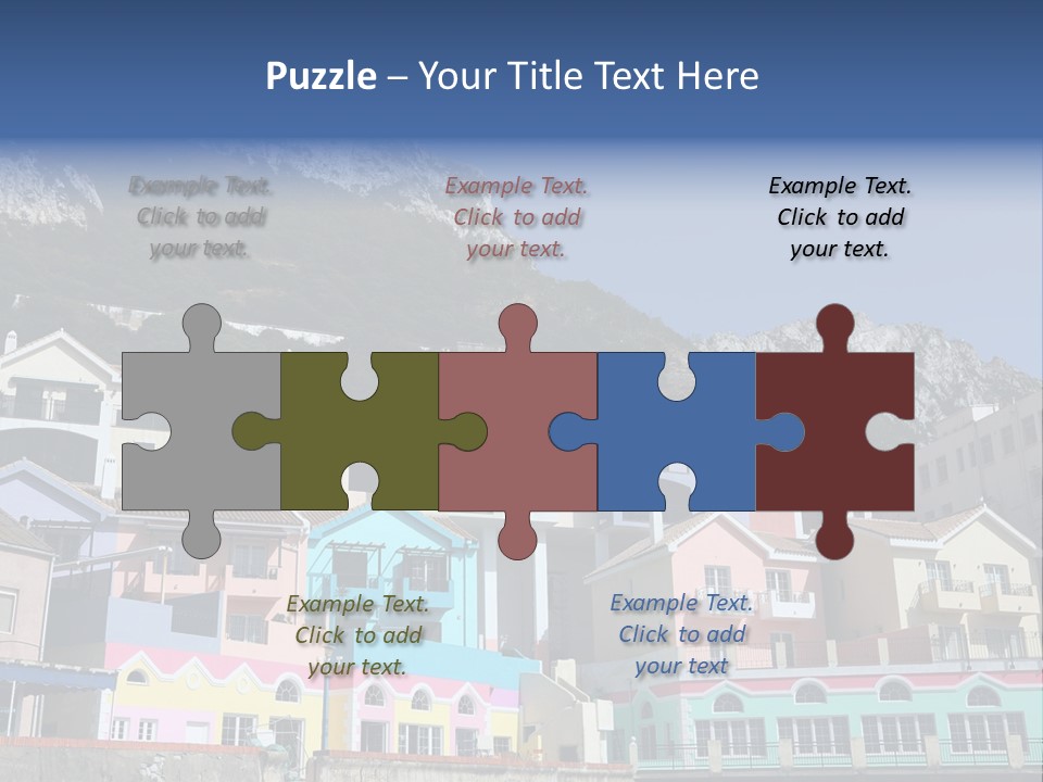 Houses By The Cliff PowerPoint Template