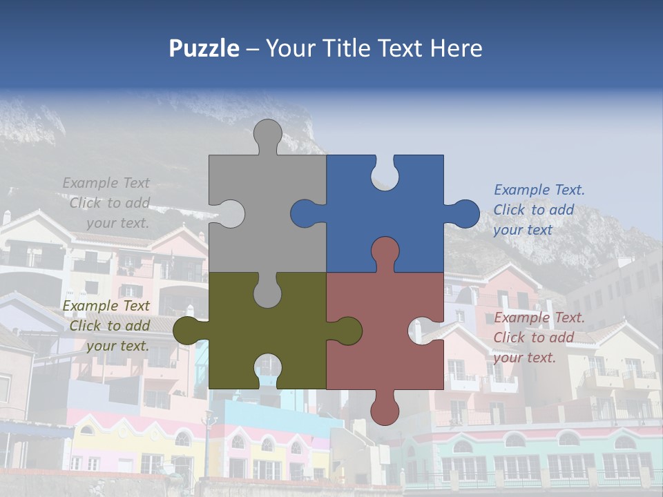 Houses By The Cliff PowerPoint Template