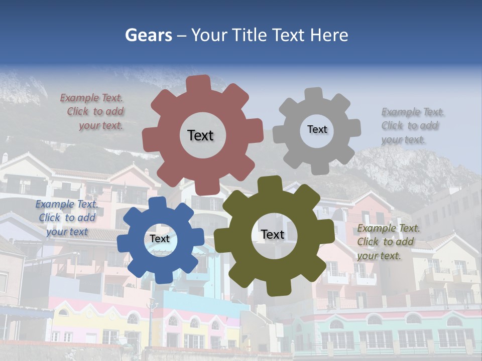 Houses By The Cliff PowerPoint Template