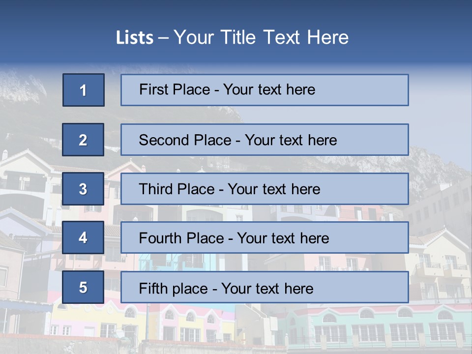 Houses By The Cliff PowerPoint Template