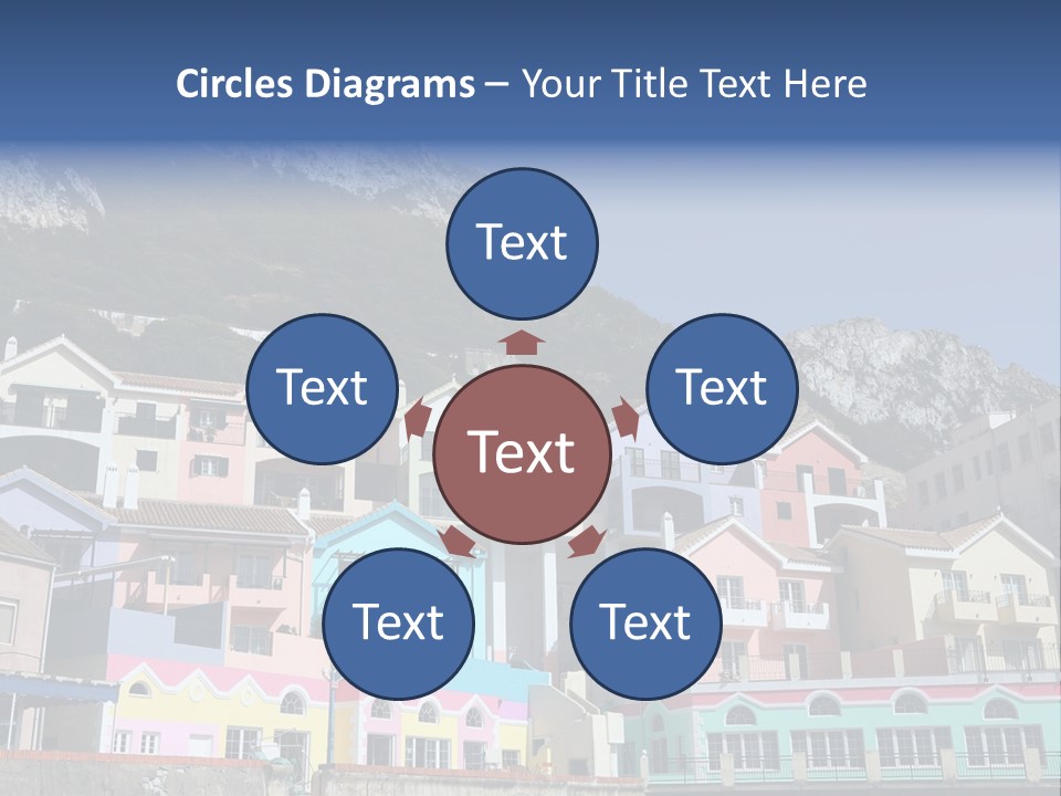 Houses By The Cliff PowerPoint Template