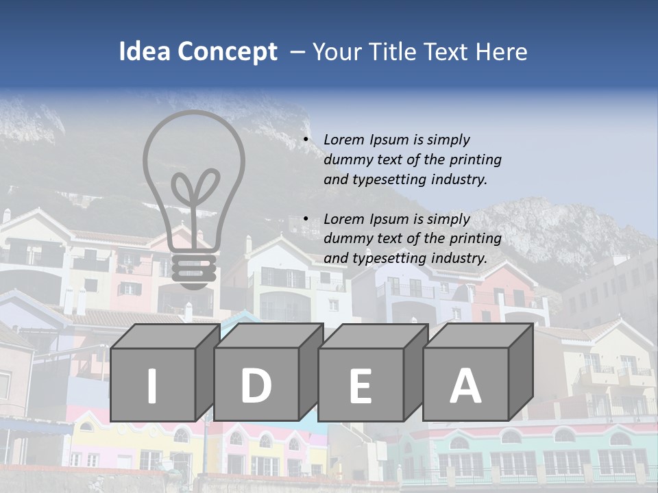 Houses By The Cliff PowerPoint Template