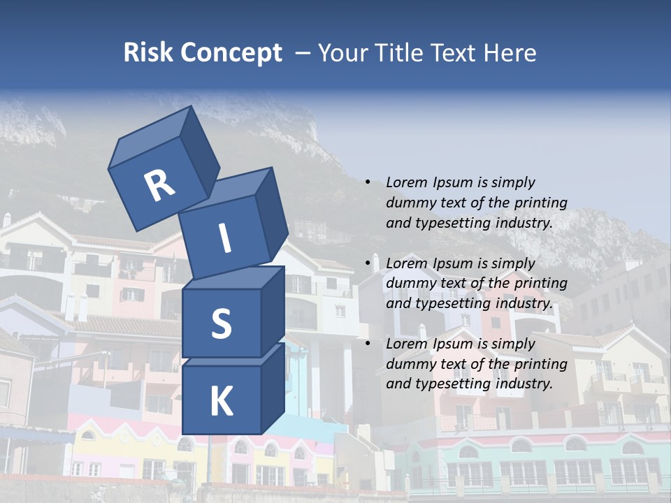 Houses By The Cliff PowerPoint Template