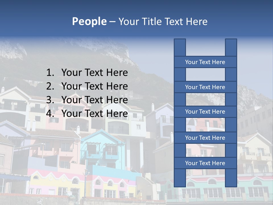 Houses By The Cliff PowerPoint Template