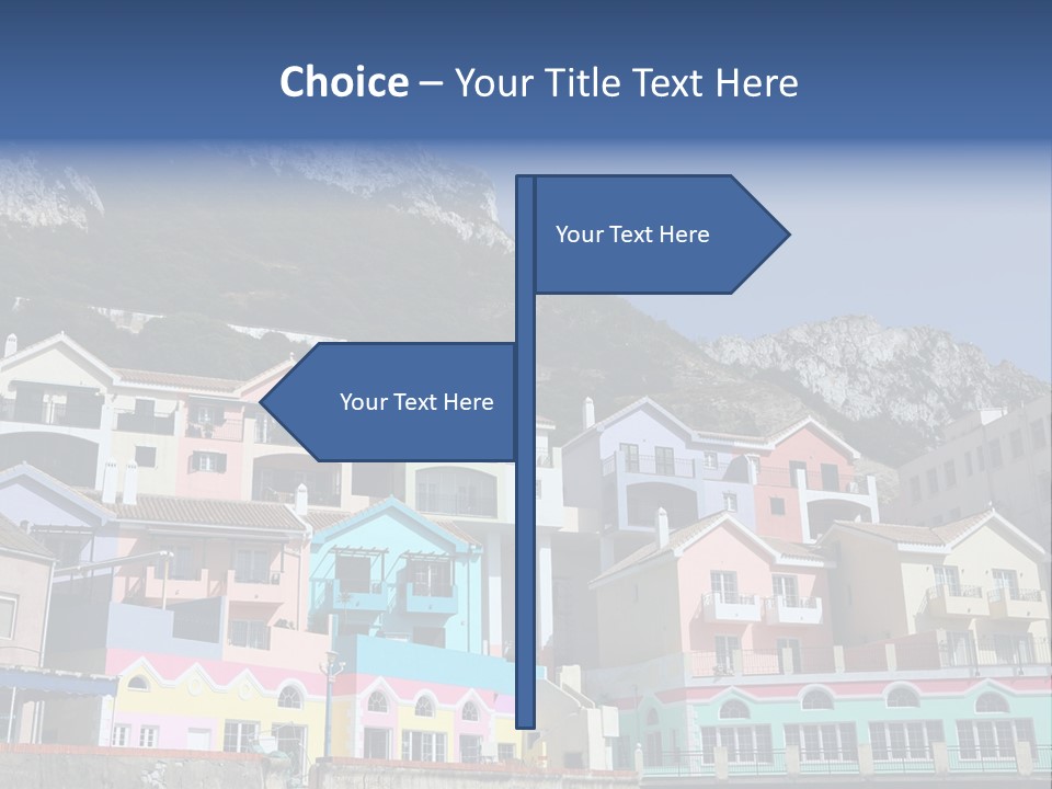 Houses By The Cliff PowerPoint Template