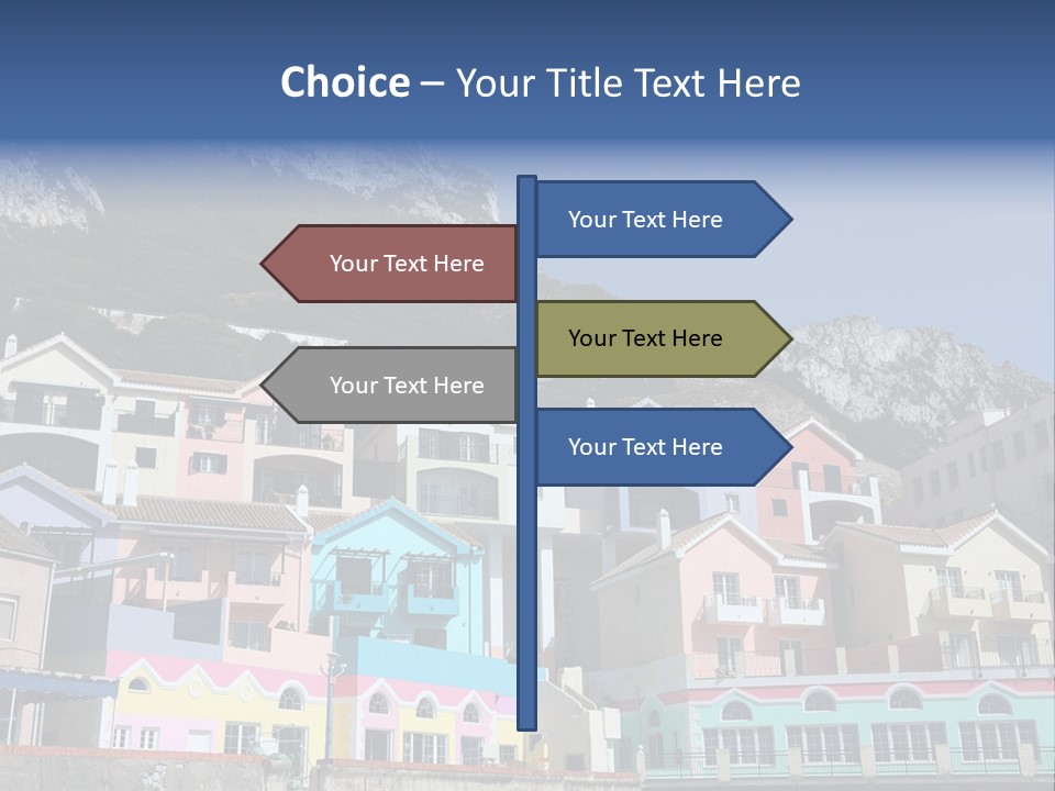 Houses By The Cliff PowerPoint Template