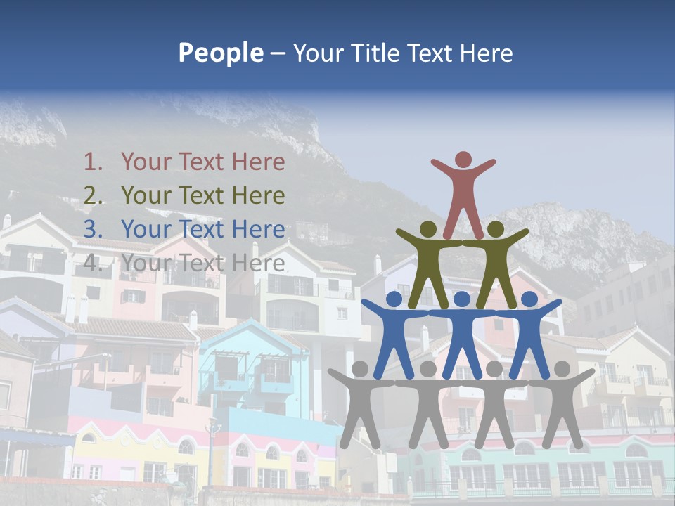 Houses By The Cliff PowerPoint Template