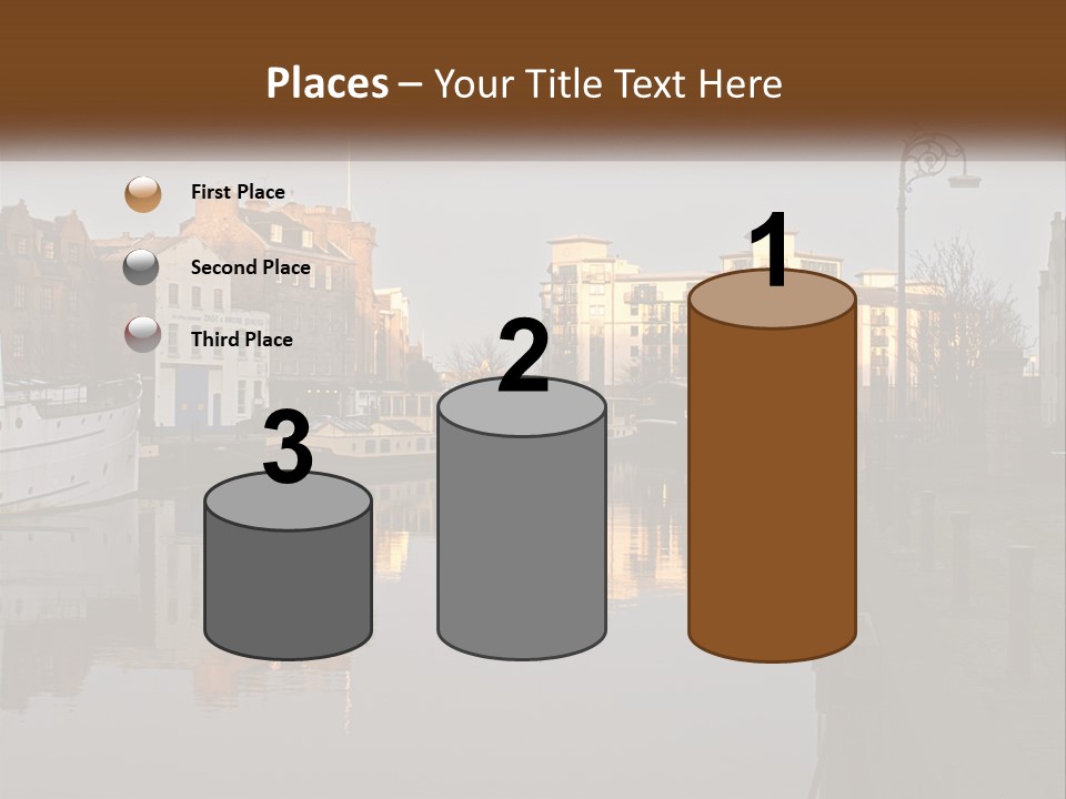 City With A Bay PowerPoint Template