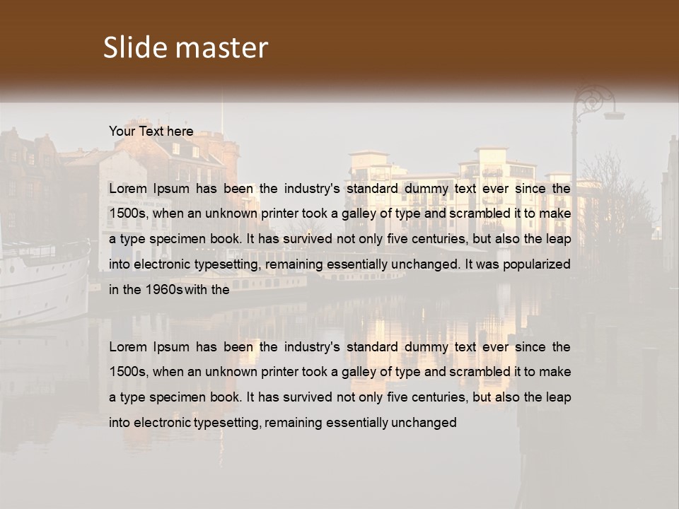 City With A Bay PowerPoint Template