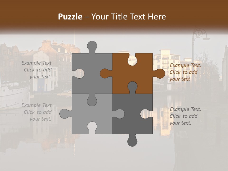 City With A Bay PowerPoint Template