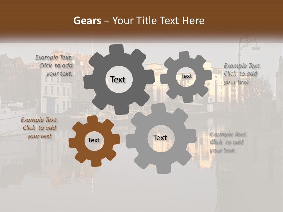 City With A Bay PowerPoint Template