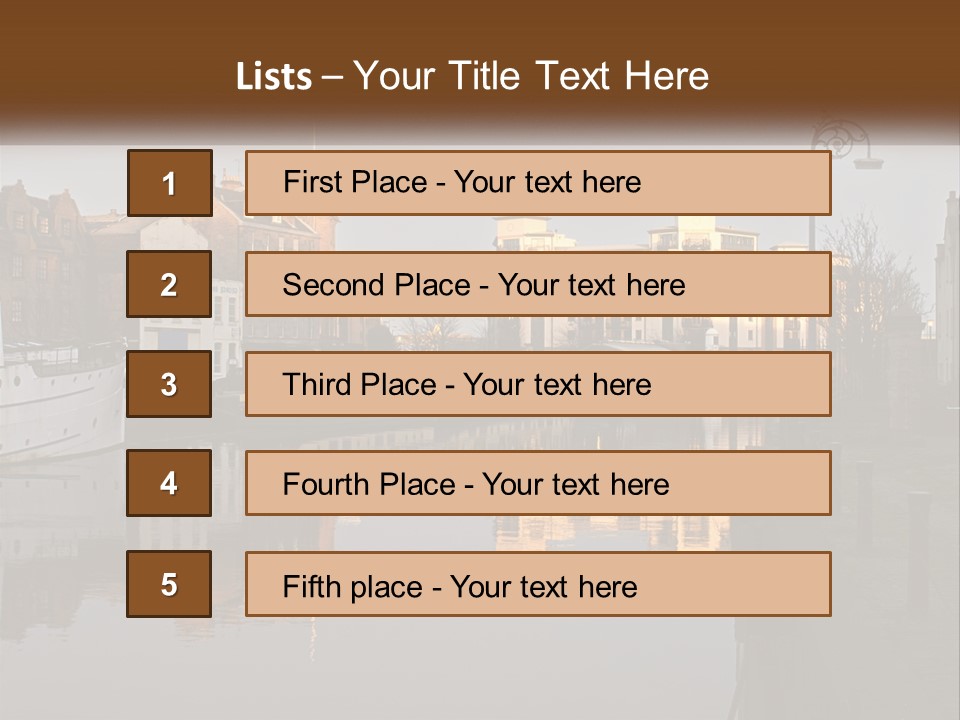 City With A Bay PowerPoint Template