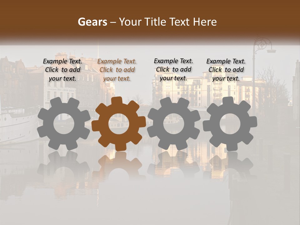 City With A Bay PowerPoint Template