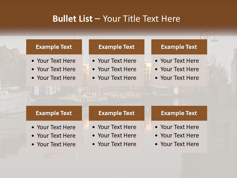 City With A Bay PowerPoint Template