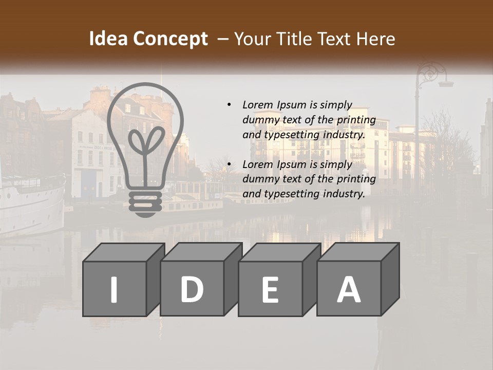 City With A Bay PowerPoint Template