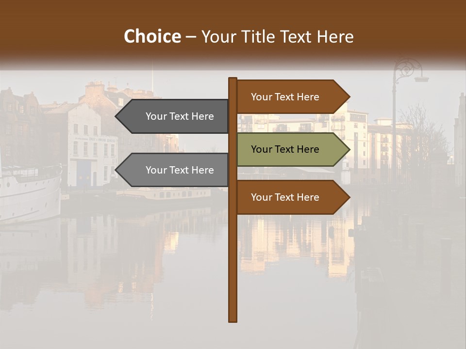City With A Bay PowerPoint Template