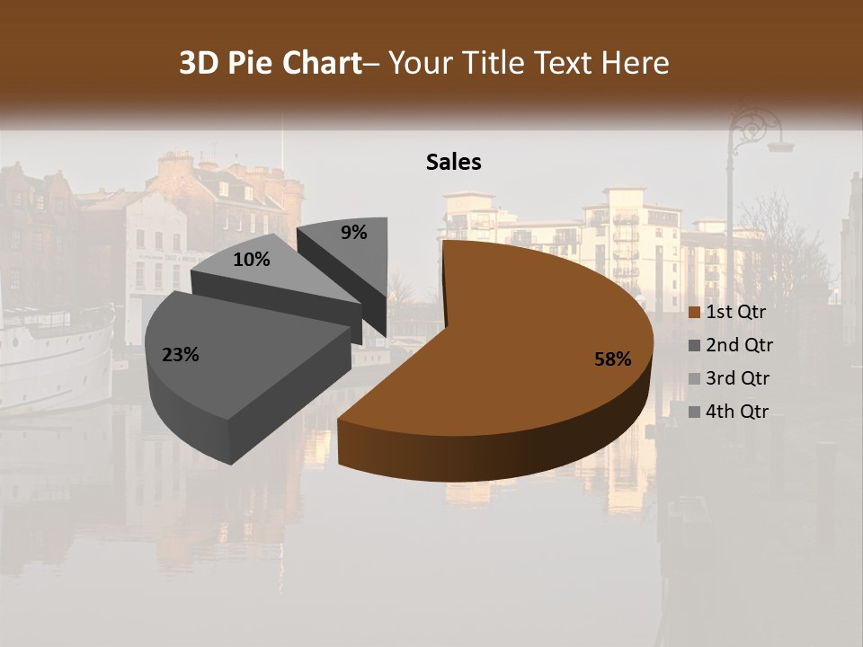 City With A Bay PowerPoint Template