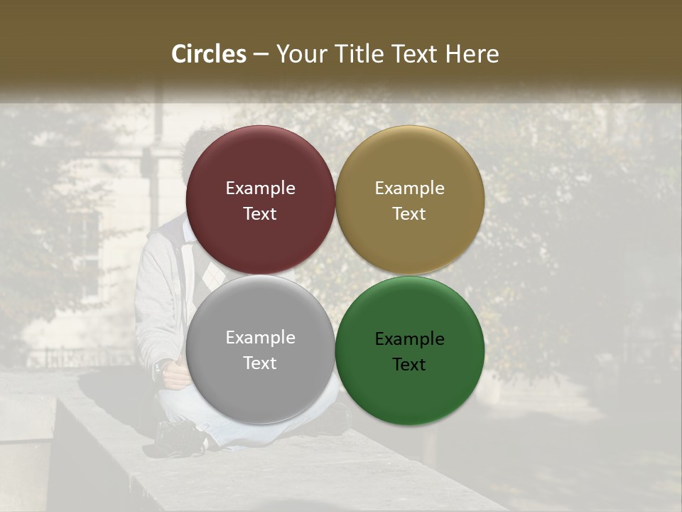 Student With Laptop On Break PowerPoint Template