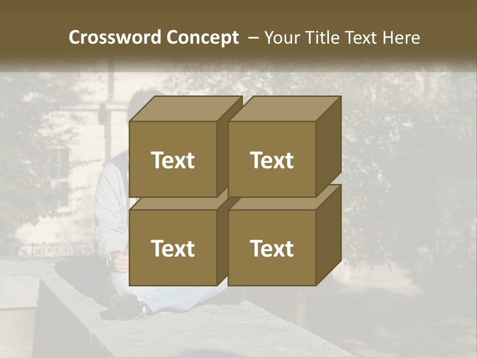 Student With Laptop On Break PowerPoint Template