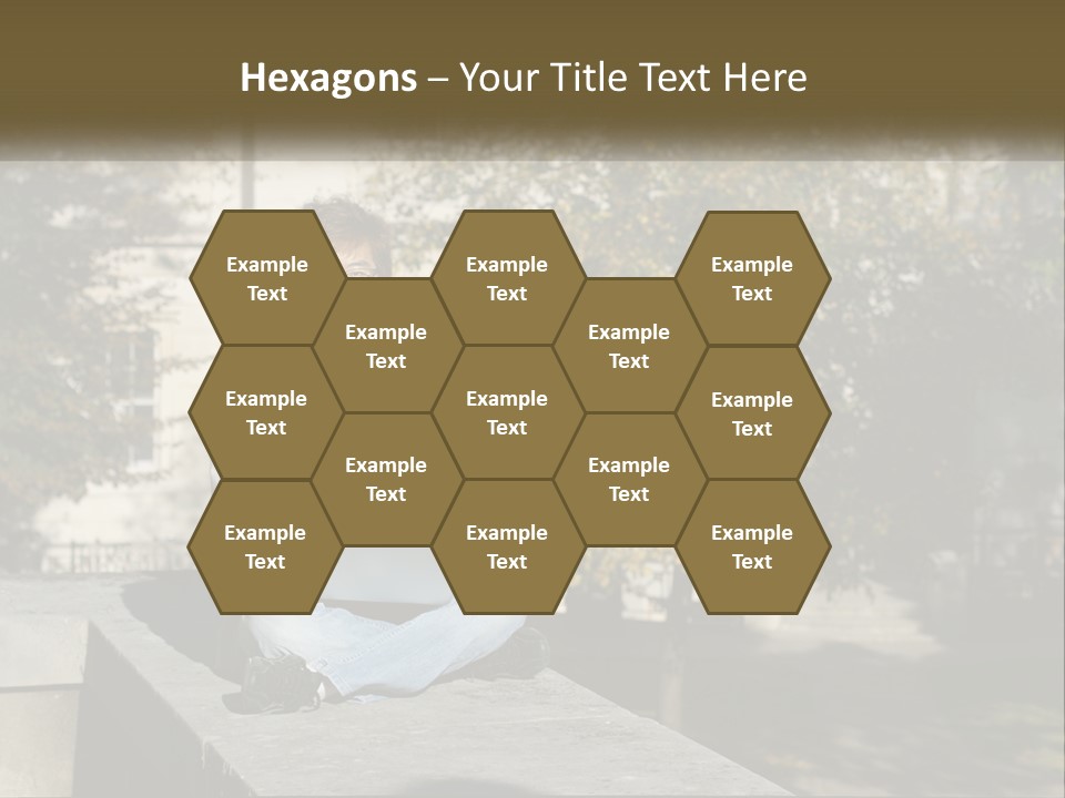 Student With Laptop On Break PowerPoint Template