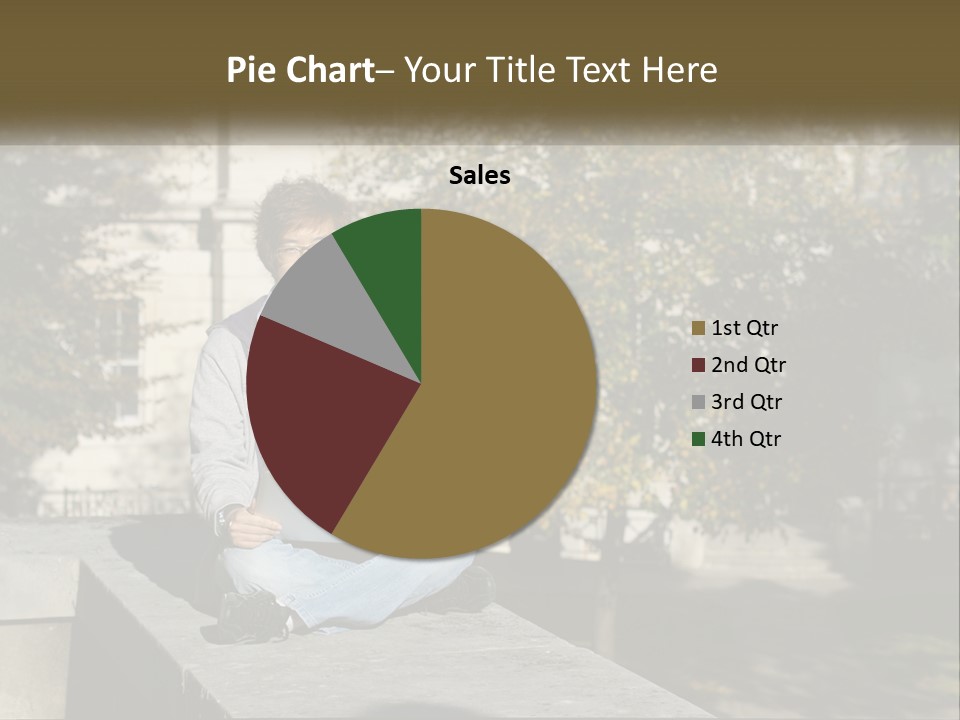 Student With Laptop On Break PowerPoint Template