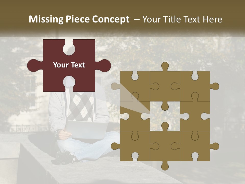 Student With Laptop On Break PowerPoint Template