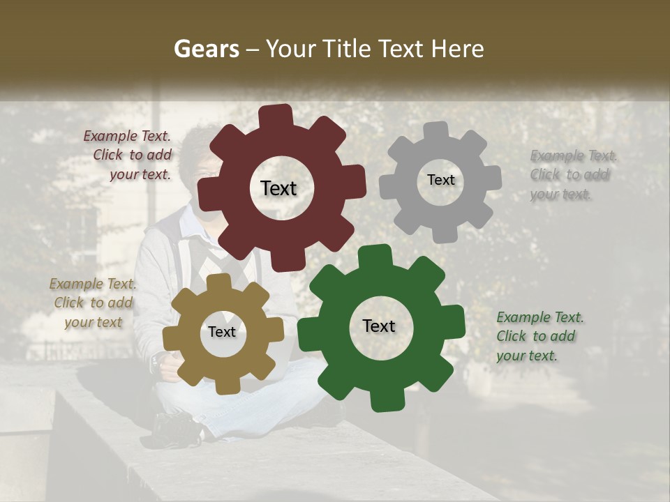 Student With Laptop On Break PowerPoint Template