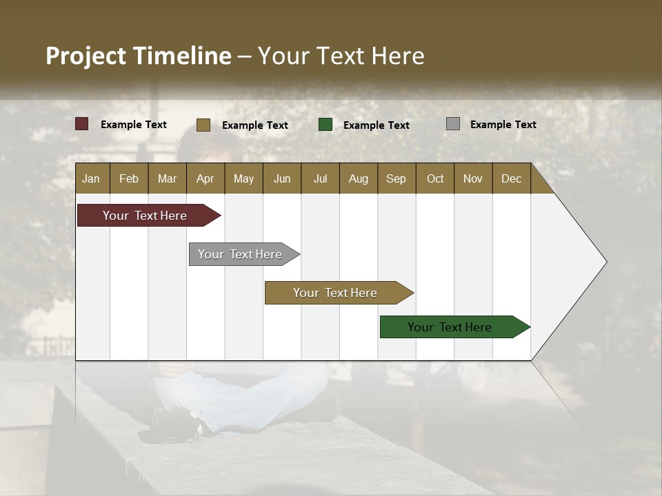 Student With Laptop On Break PowerPoint Template