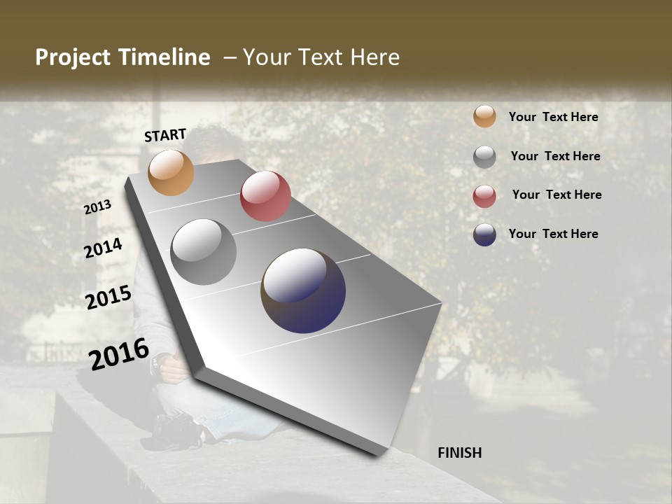 Student With Laptop On Break PowerPoint Template