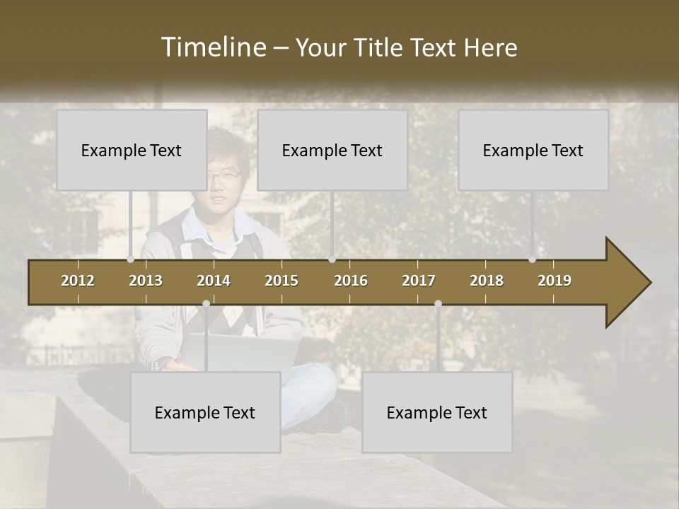 Student With Laptop On Break PowerPoint Template