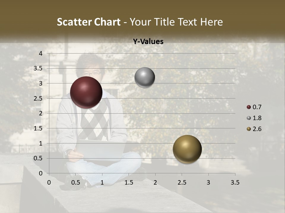 Student With Laptop On Break PowerPoint Template