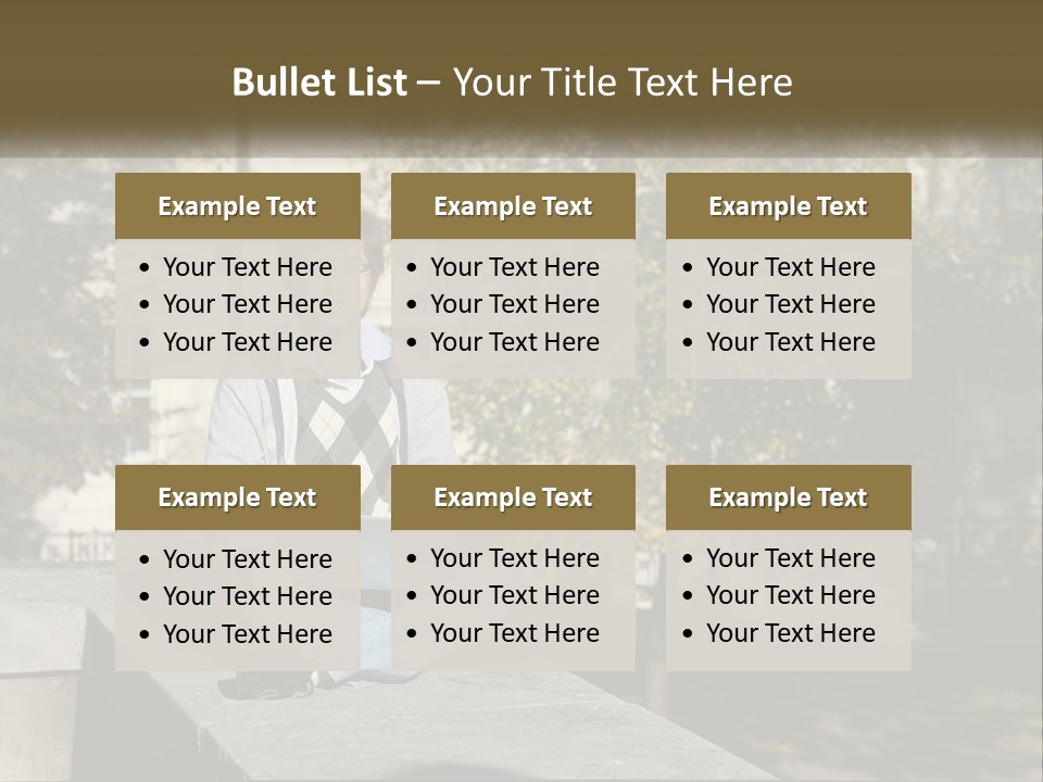 Student With Laptop On Break PowerPoint Template