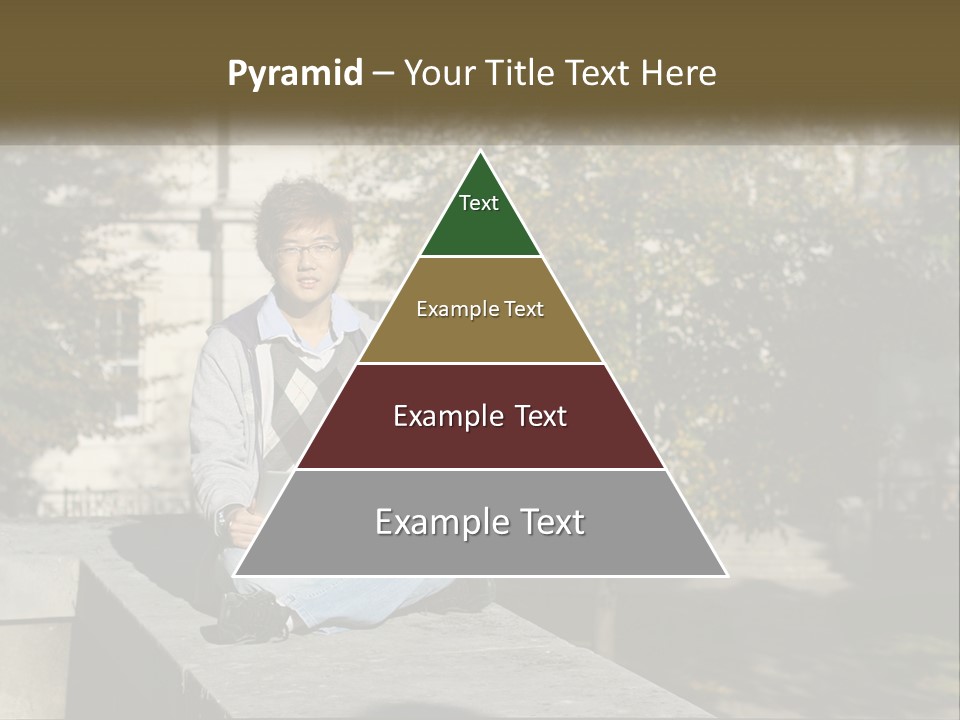 Student With Laptop On Break PowerPoint Template