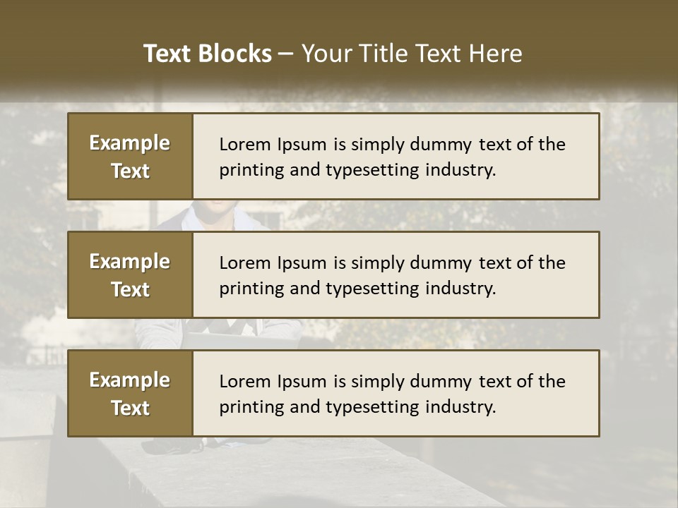 Student With Laptop On Break PowerPoint Template